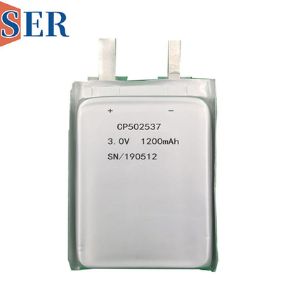 CP502537 আল্ট্রা থিন ব্যাটারি 3.0V 1200mAh প্রাইমারি লিপো থিন সেল লিথিয়াম