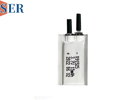 পোষাকযোগ্য ডিভাইসের জন্য 3.7V অতি পাতলা পকেট সেল 091525 রিচার্জযোগ্য লিথিয়াম পলিমার ব্যাটারি কাস্টমাইজ করুন