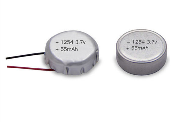 3.7 ভোল্ট 55mAh 1254 Lipo রিচার্জেবল কয়েন সেল