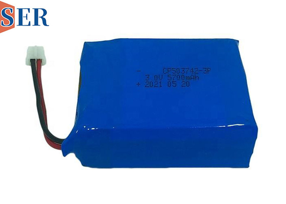 কাস্টমাইজড 3.0V 5700mAh সফট প্রাইমারি লিথিয়াম ব্যাটারি প্যাক CP503742-3p