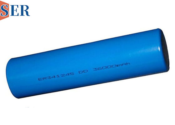 ER341245 3.6V উচ্চ ক্ষমতা 35Ah Li SOCL2 ব্যাটারি ডিডি আকার অটোমোবাইল শিল্পের জন্য