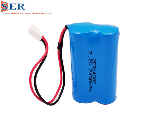 2ER14505 2S1P Li SOCL2 ব্যাটারি ER14505-2S 7.2V 2400mah ওয়্যার সংযোগকারী মিটারের জন্য