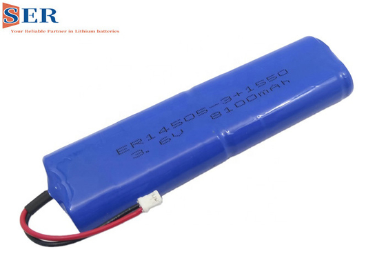 JST সংযোগকারী SPC1550 ক্যাপাসিটরের সাথে ER14505-3P 3.6V 8100mAh LiSOCL2 ব্যাটারি
