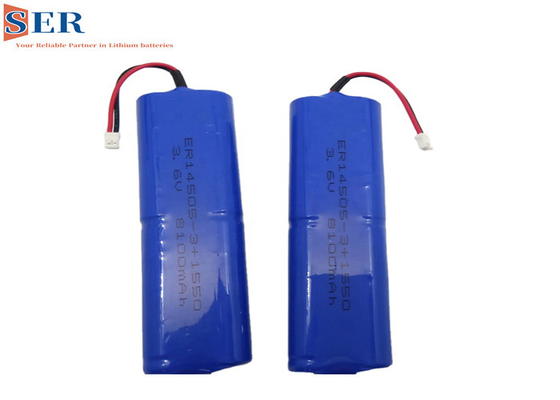 JST সংযোগকারী SPC1550 ক্যাপাসিটরের সাথে ER14505-3P 3.6V 8100mAh Li SOCL2 ব্যাটারি