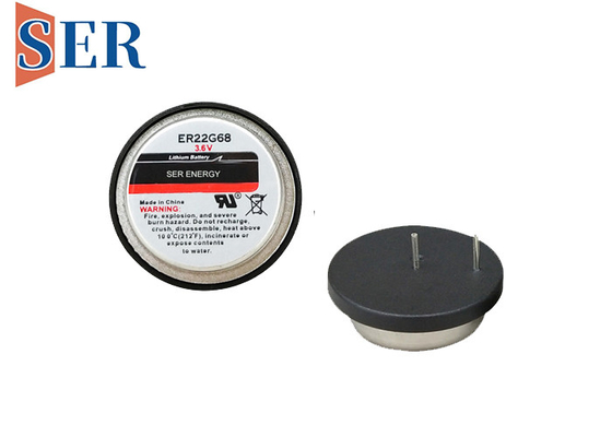 ER22G68 LiSOCl2 ব্যাটারি ওয়েফার সেল বাকল টাইপ 3.6V নন রিচার্জেবল