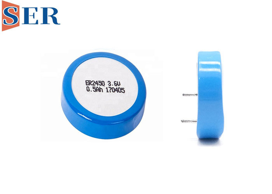 MSDS বাকল টাইপ ER2450 Li SOCl2 ব্যাটারি ER2450T ওয়েফার সেল